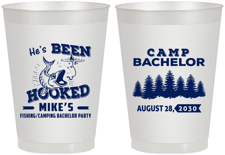 Personalized Bachelor Party 8 oz Frosted Cups - Fishing | 40080