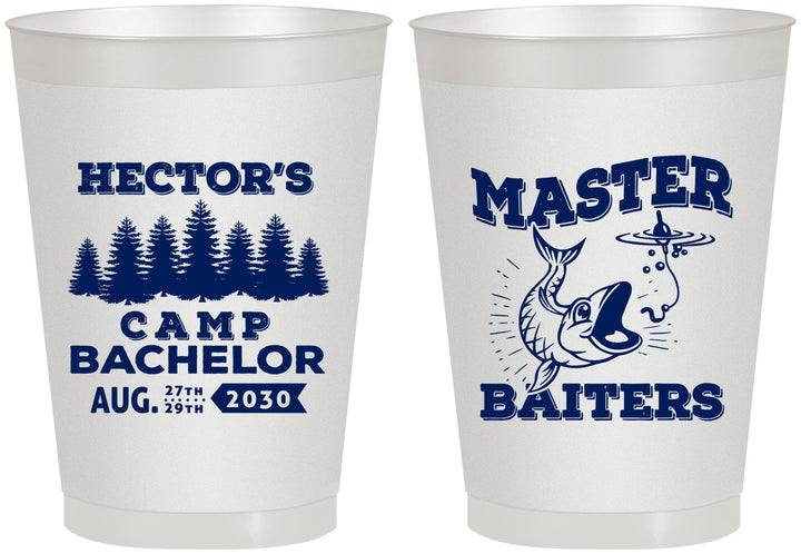 Personalized Bachelor Party 8 oz Frosted Cups - Fishing | 40081