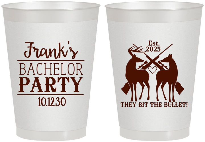 Personalized Bachelor Party 8 oz Frosted Cups - Hunting | 40083