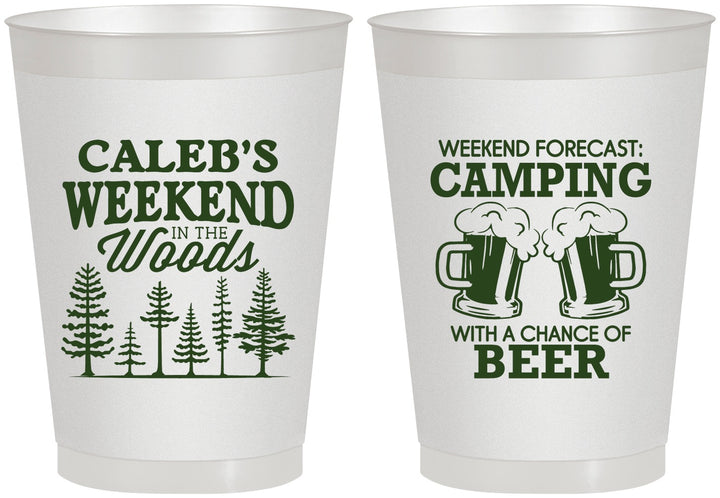 Personalized Bachelor Party 8 oz Frosted Cups - Camping | 40091
