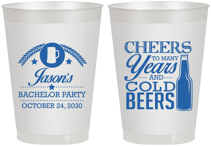 Personalized Bachelor Party 8 oz Frosted Cups - Cheers | 40097