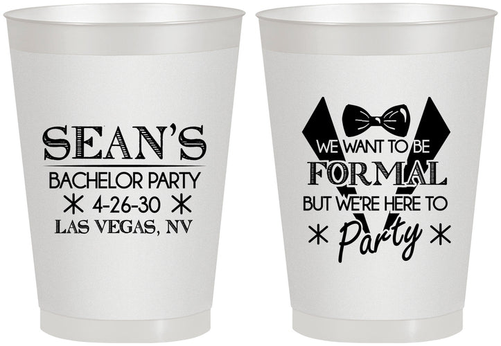 Personalized Bachelor Party 8 oz Frosted Cups - Forma | 40098