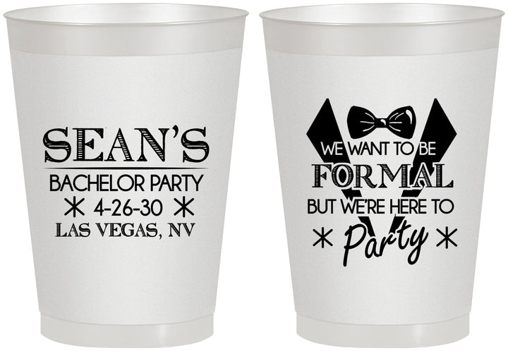Personalized Bachelor Party 8 oz Frosted Cups - Forma | 40098