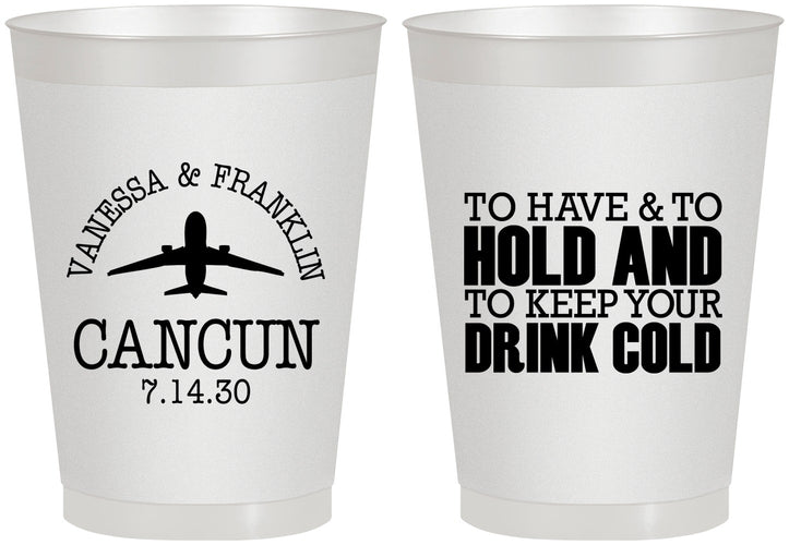 Personalized Wedding 8 oz Frosted Cups - To Have And To Hold | 408