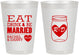 Personalized Wedding 8 oz Frosted Cups - Eat Drink Be Married | 417