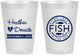 Personalized Wedding 8 oz Frosted Cups - Two Less Fish In The Sea | 420