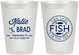 Personalized Wedding 8 oz Frosted Cups - Two Less Fish In The Sea | 421