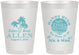 Personalized Wedding 8 oz Frosted Cups - Sandy Hugs Salty Kisses | 425