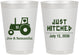 Personalized Wedding 8 oz Frosted Cups - Just Hitched Tractor | 429