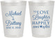 Personalized Wedding 8 oz Frosted Cups - Love Laughter Happily | 432