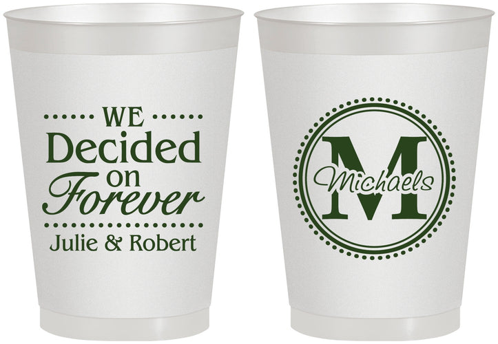 Personalized Wedding 8 oz Frosted Cups - Monogram | 435