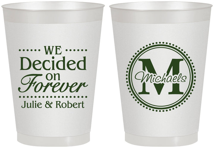 Personalized Wedding 8 oz Frosted Cups - Monogram | 435
