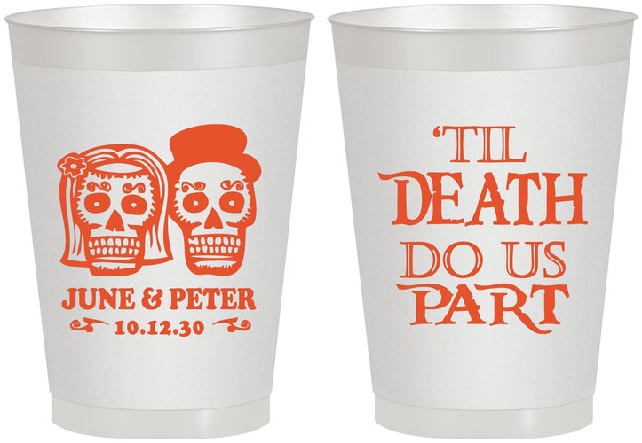 Personalized Wedding 8 oz Frosted Cups - Til Death Do Us Part | 441