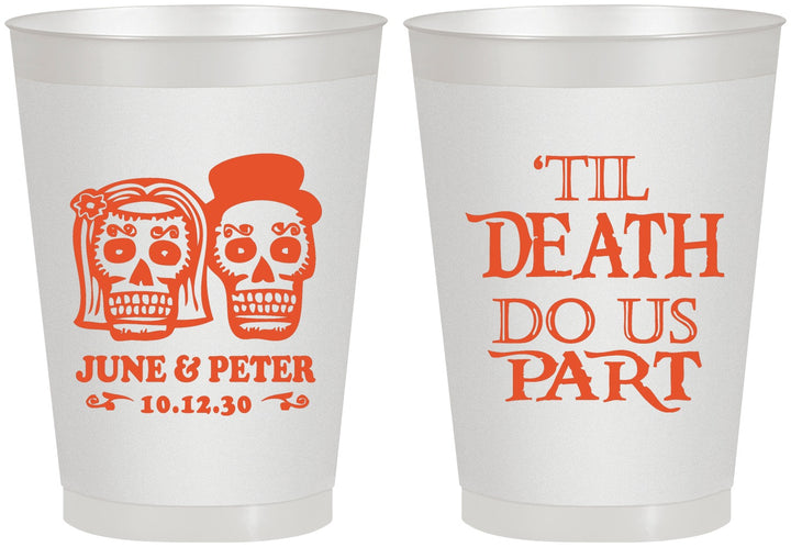 Personalized Wedding 8 oz Frosted Cups - Til Death Do Us Part | 441