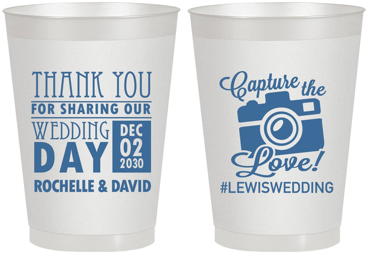 Personalized Wedding 8 oz Frosted Cups - Capture The Love | 444