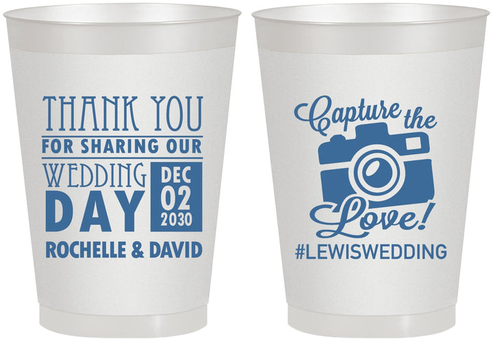 Personalized Wedding 8 oz Frosted Cups - Capture The Love | 444