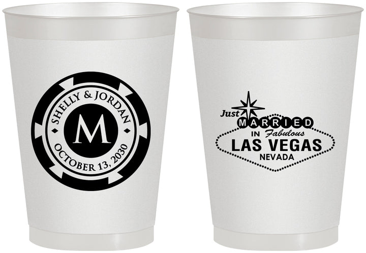 Personalized Wedding 8 oz Frosted Cups - Las Vegas | 454