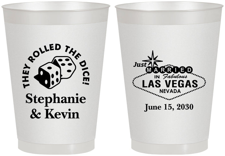 Personalized Wedding 8 oz Frosted Cups - Las Vegas | 455