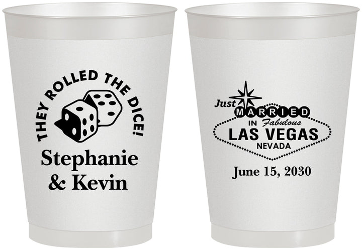 Personalized Wedding 8 oz Frosted Cups - Las Vegas | 455