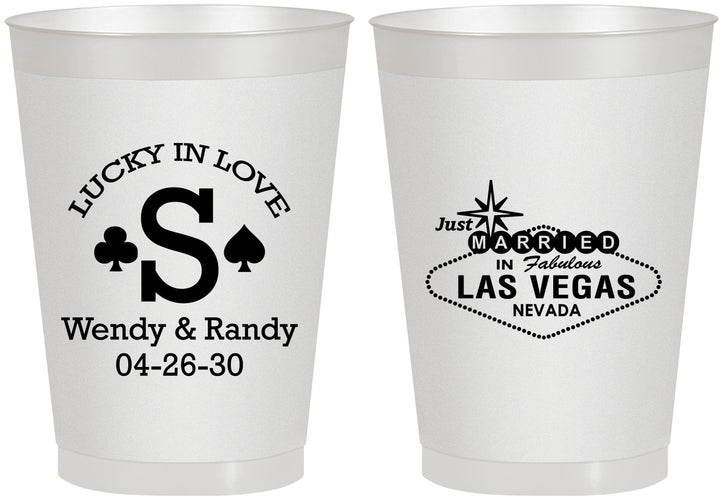 Personalized Wedding 8 oz Frosted Cups - Las Vegas | 456