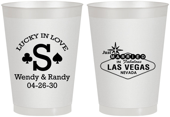 Personalized Wedding 8 oz Frosted Cups - Las Vegas | 456