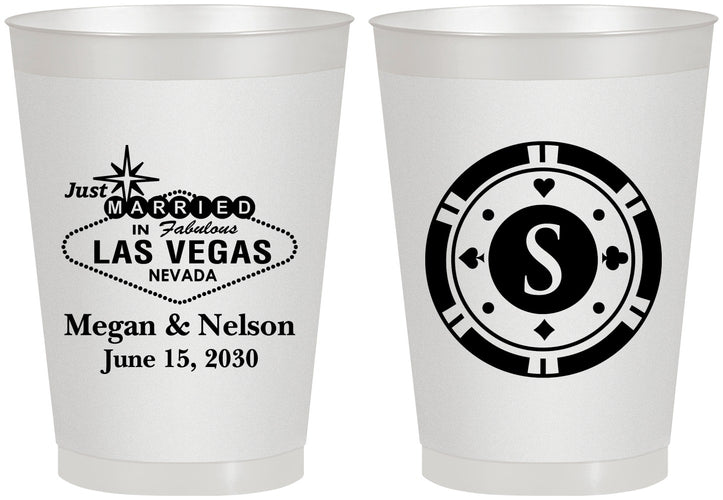 Personalized Wedding 8 oz Frosted Cups - Las Vegas | 459