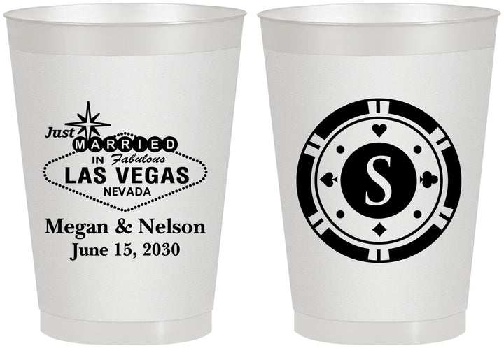 Personalized Wedding 8 oz Frosted Cups - Las Vegas | 459
