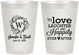 Personalized Wedding 8 oz Frosted Cups - Love Laughter Happily | 461