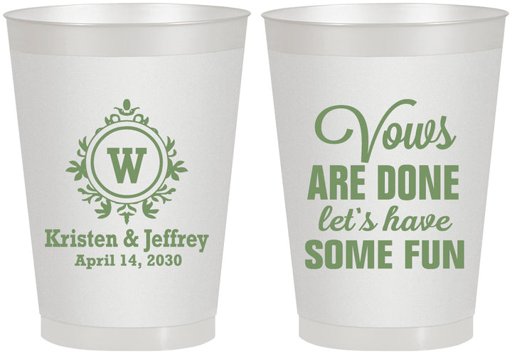 Personalized Wedding 8 oz Frosted Cups - Monogrammed | 462