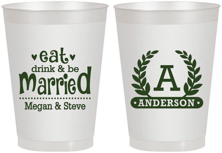 Personalized Wedding 8 oz Frosted Cups - Monogram | 464