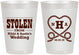 Personalized Wedding 8 oz Frosted Cups - Stolen Monogram | 474