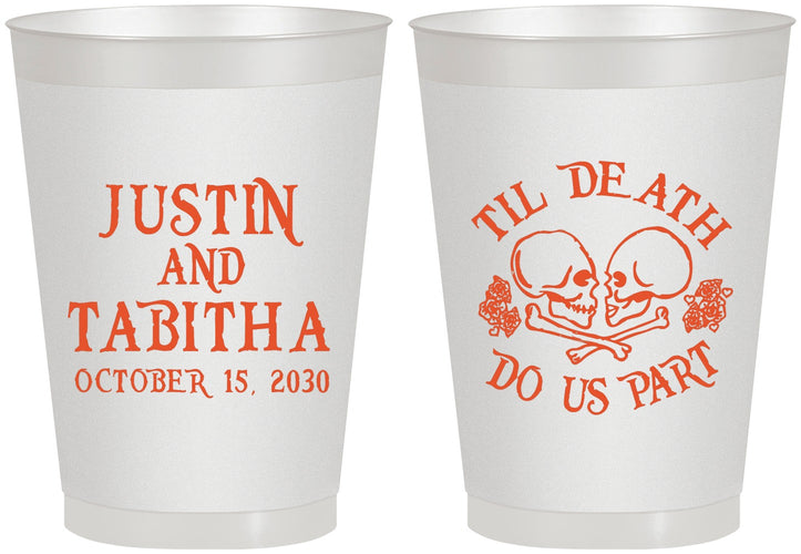 Personalized Wedding 8 oz Frosted Cups - Til Death Do Us Part | 485