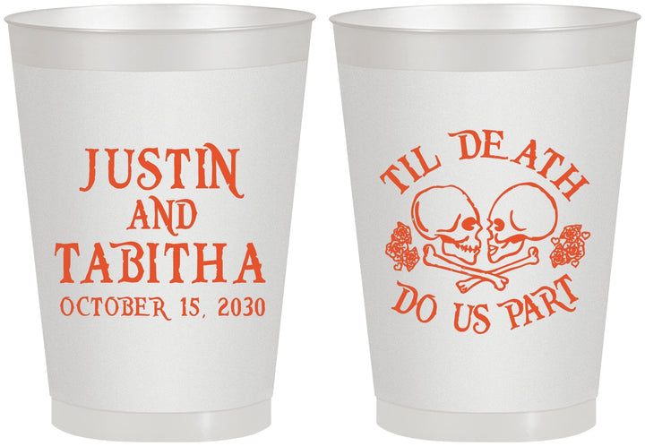 Personalized Wedding 8 oz Frosted Cups - Til Death Do Us Part | 485