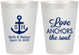 Personalized Wedding 8 oz Frosted Cups - Love Anchors The Soul | 494