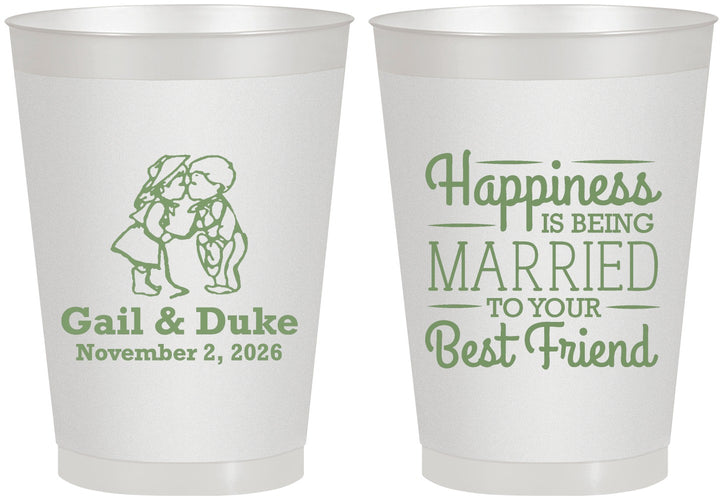 Personalized Wedding 8 oz Frosted Cups - Best Friend | 499