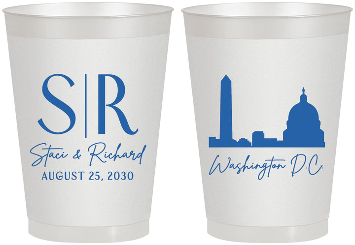 Personalized Wedding 8 oz Frosted Cups - Washington Dc | 500
