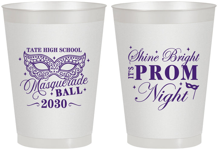 Personalized Prom 8 oz Frosted Cups - Masquerade Ball | 50010