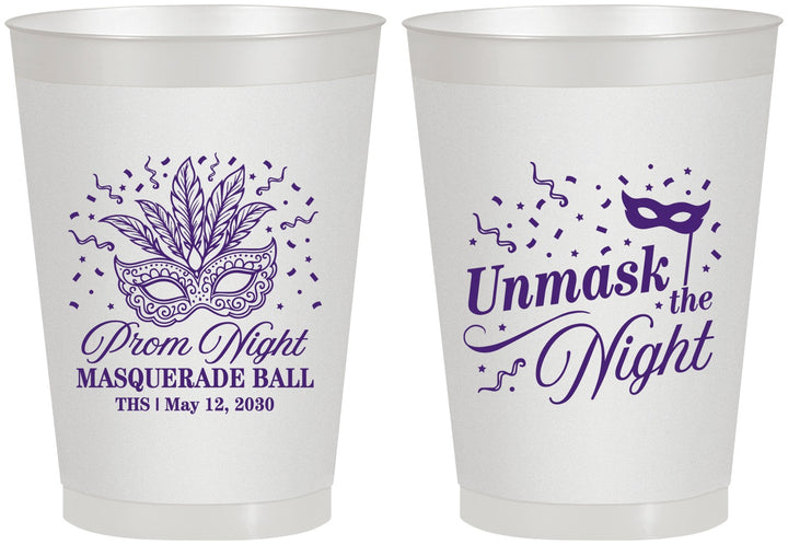 Personalized Prom 8 oz Frosted Cups - Masquerade Ball | 50011