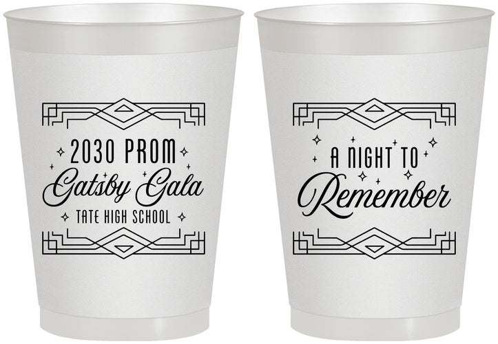 Personalized Prom 8 oz Frosted Cups - Gatsby Gala | 50012