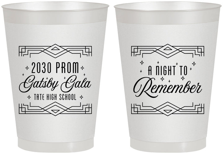 Personalized Prom 8 oz Frosted Cups - Gatsby Gala | 50012