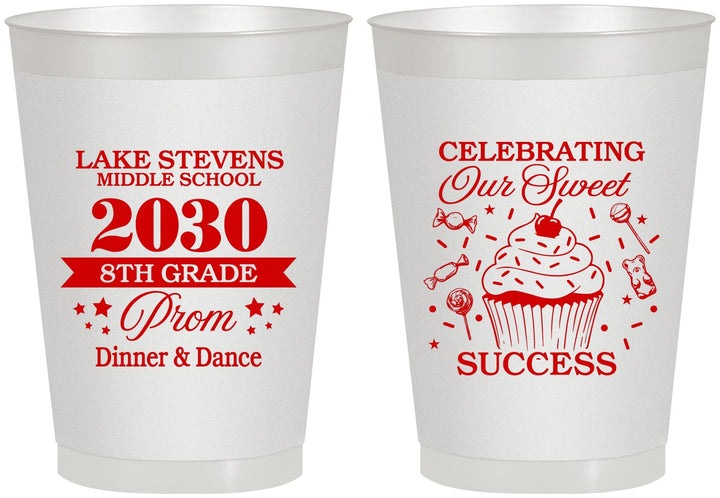 Personalized Prom 8 oz Frosted Cups - 8th Grade Dance | 50013