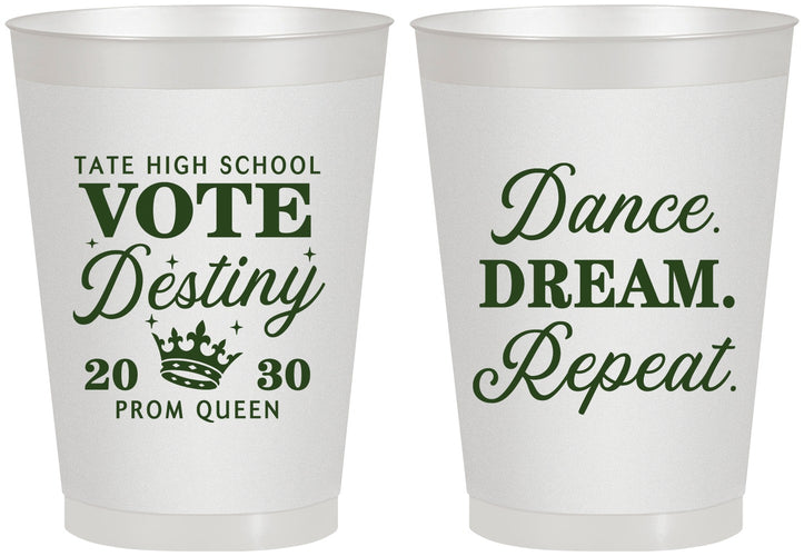 Personalized Prom 8 oz Frosted Cups - Queen Vote | 50016