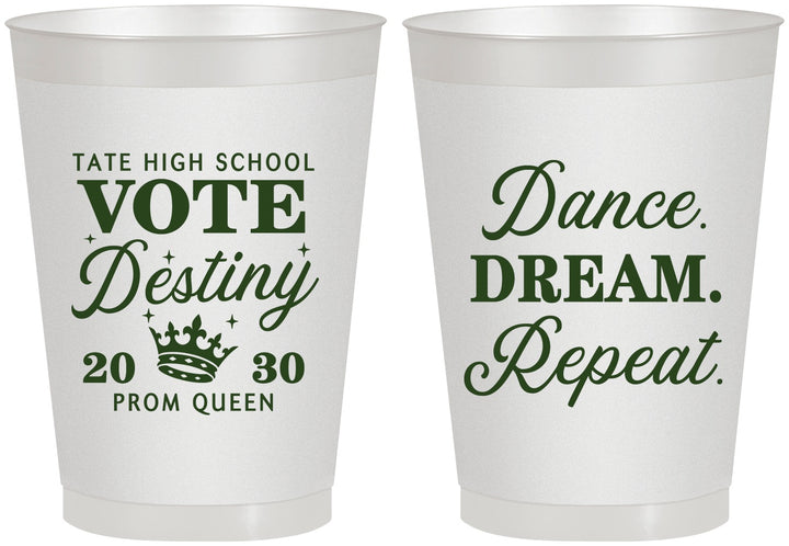 Personalized Prom 8 oz Frosted Cups - Queen Vote | 50016