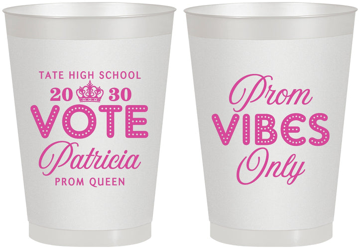 Personalized Prom 8 oz Frosted Cups - Queen Vote | 50017