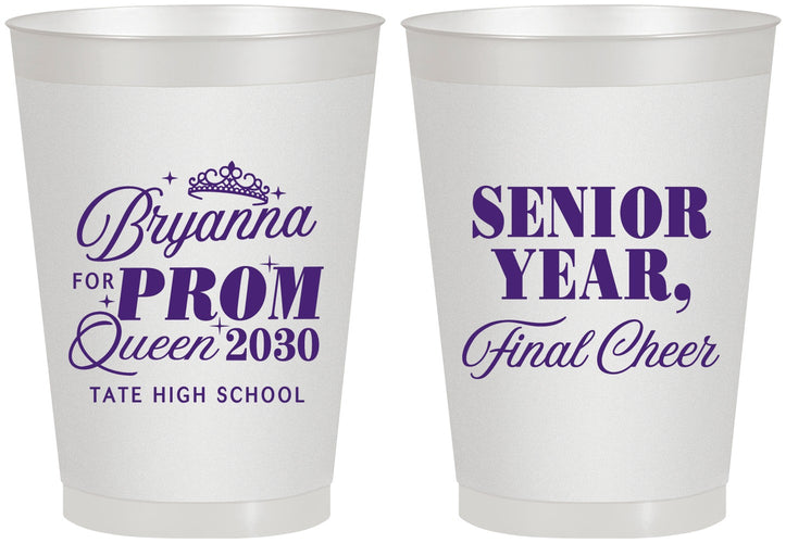 Personalized Prom 8 oz Frosted Cups - Queen Vote | 50018