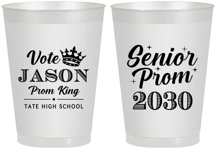 Personalized Prom 8 oz Frosted Cups - King Vote | 50019