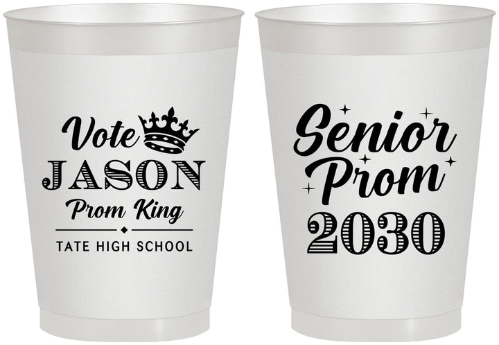 Personalized Prom 8 oz Frosted Cups - King Vote | 50019