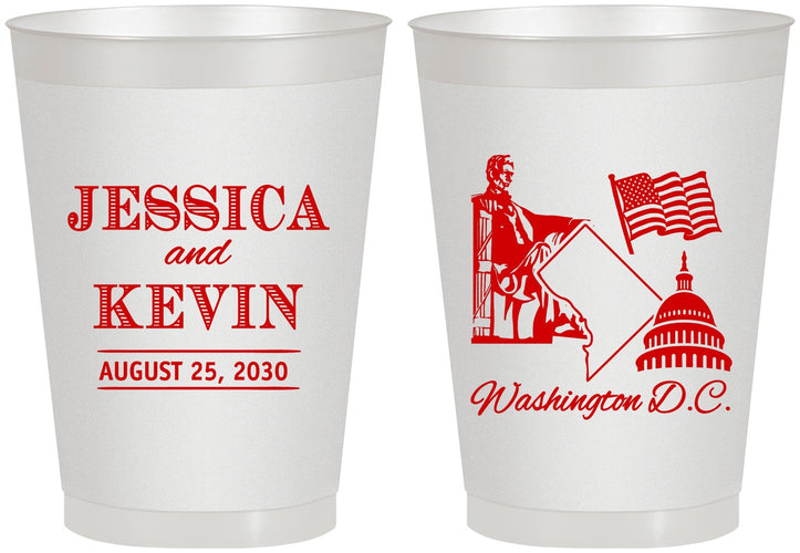 Personalized Wedding 8 oz Frosted Cups - Washington Dc | 501