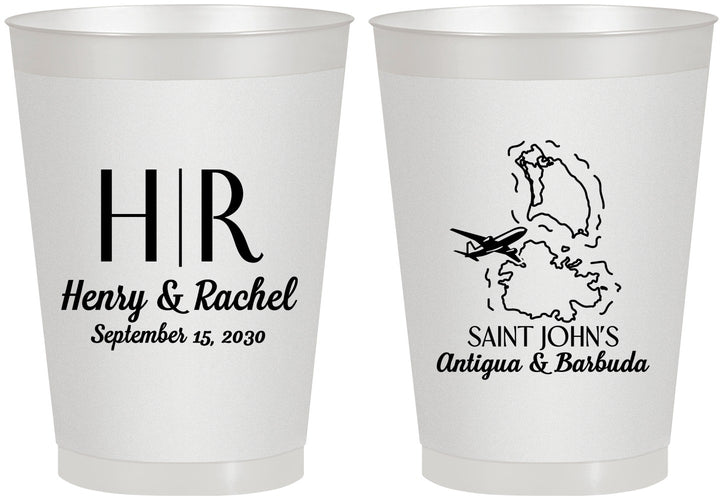 Personalized Wedding 8 oz Frosted Cups - Antigua And Barbuda | 502