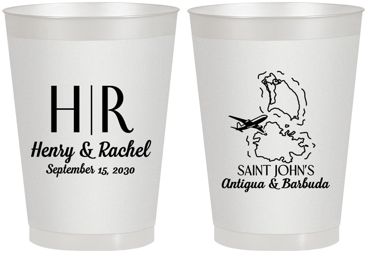 Personalized Wedding 8 oz Frosted Cups - Antigua And Barbuda | 502